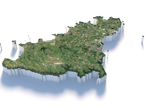 Guernsey Terrain Map 3D मॉडल