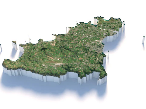 Guernsey Terrain Map 3D Model