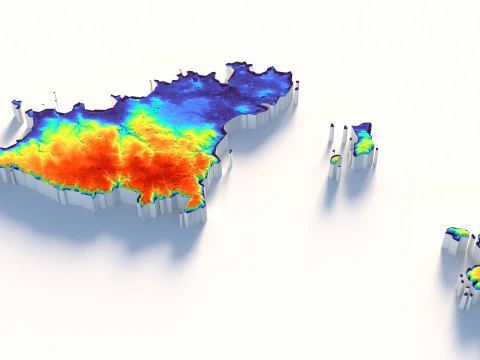 Guernsey Terrain Map 3D Model