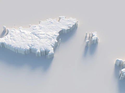Guernsey Terrain Map 3D Model