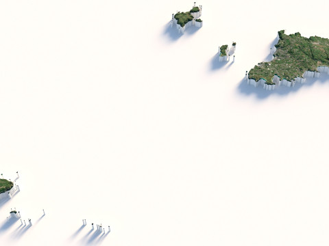 Guernsey Terrain Map 3D मॉडल