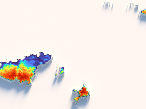 Guernsey Terrain Map 3D मॉडल