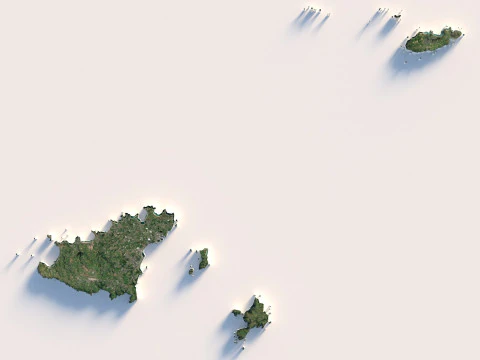 Guernsey Terrain Map 3D Model