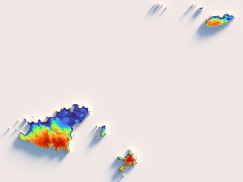 Guernsey Terrain Map 3D Model