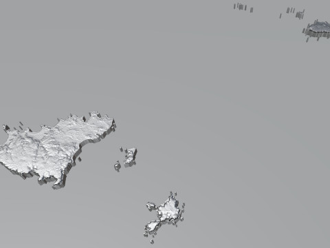 Guernsey Terrain Map 3D मॉडल
