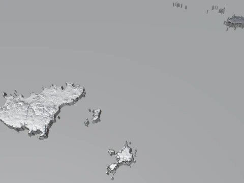 Guernsey Terrain Map 3D Model
