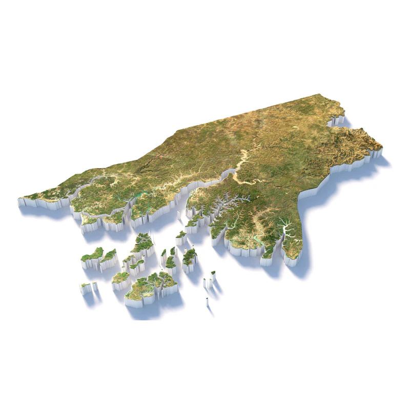 Guinea Bissau Terrain Map 3D Model .c4d .max .obj .3ds .fbx .stl .blend 