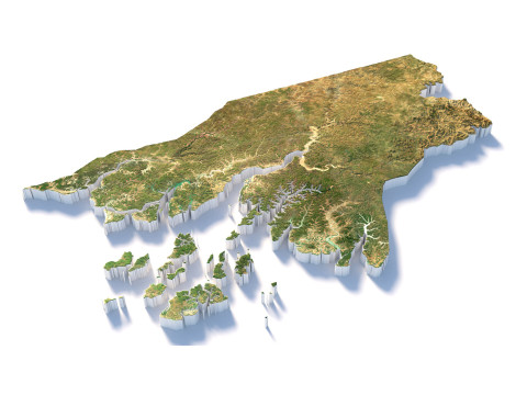 Guinea Bissau Terrain Map 3Dモデル