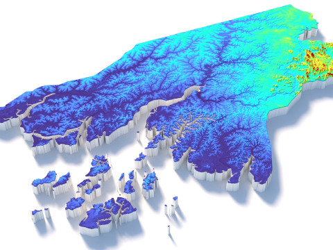 Guinea Bissau Terrain Map 3D Model