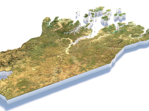 Guinea Bissau Terrain Map 3D Model