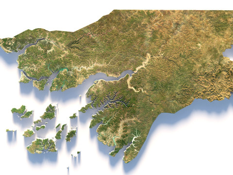 Guinea Bissau Terrain Map 3D Model