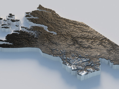 Guinea Bissau Terrain Map 3D Model