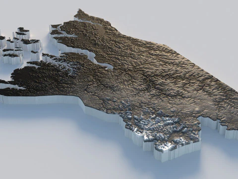 Guinea Bissau Terrain Map 3D Model
