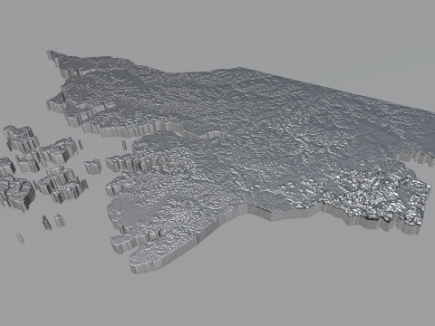 Guinea Bissau Terrain Map 3D Model