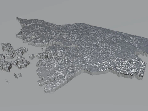 Guinea Bissau Terrain Map 3D Model