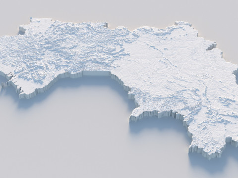 Guinea Terrain Map 3D Model
