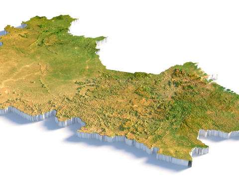 Guinea Terrain Map 3D Model