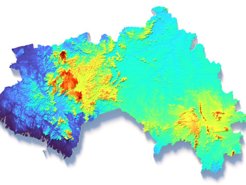 Guinea Terrain Map 3D Model