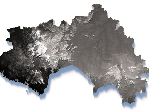 Guinea Terrain Map 3D Model