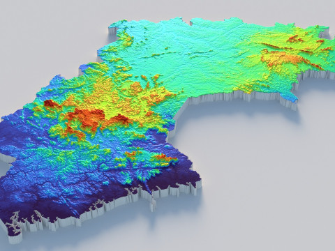 Guinea Terrain Map 3D Model