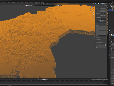 Guinea Terrain Map 3D Model