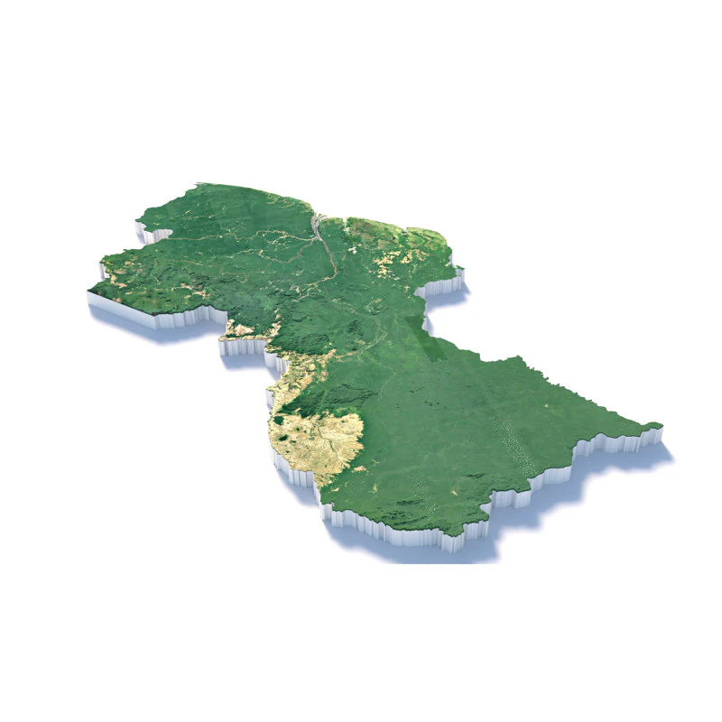 Guyana Terrain Map 3D Model .c4d .max .obj .3ds .fbx .stl .blend 