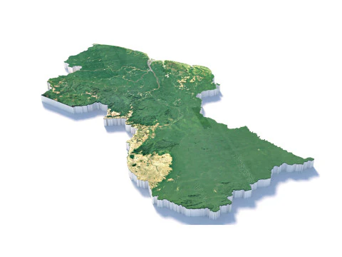 Mapa terenu Gujany Model 3D