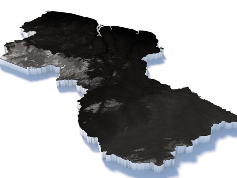 Guyana Terrain Map Modello 3D