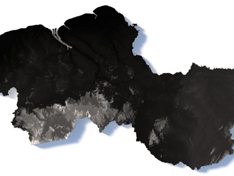 Guyana Terrain Map 3D Model