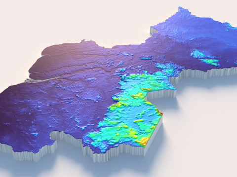 Guyana Terrain Map Modello 3D