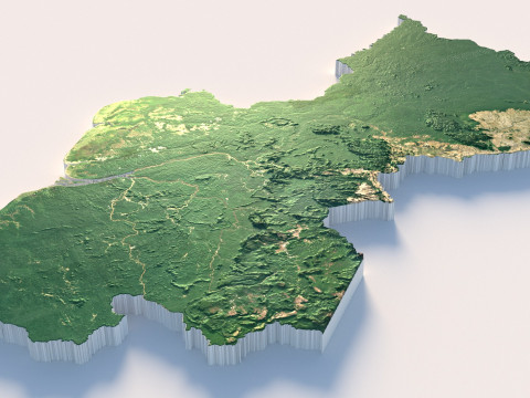 Guyana Terrain Map Modello 3D