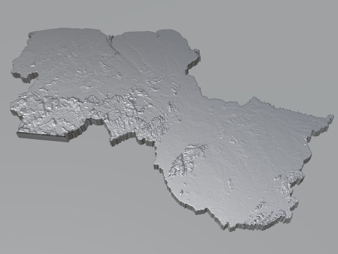 Guyana Terrain Map Modello 3D