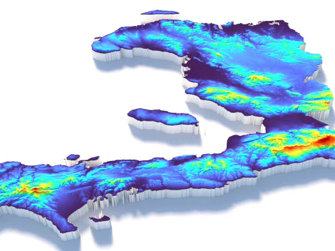 Haiti Ayiti Terrain Map 3D Model