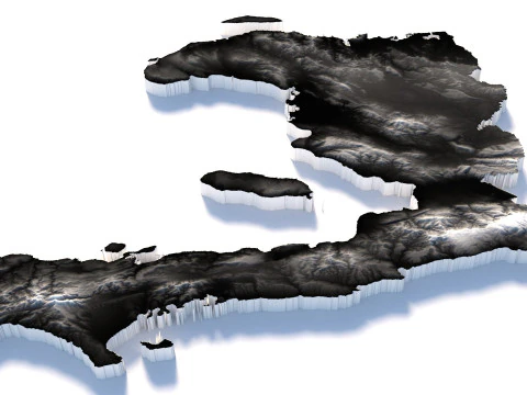 Haiti Ayiti Terrain Map 3D Model
