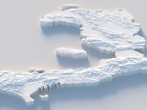 Haiti Ayiti Terrain Map 3D Model
