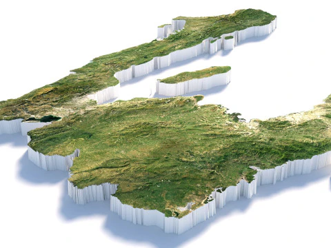 Haiti Ayiti Terrain Map 3D Model