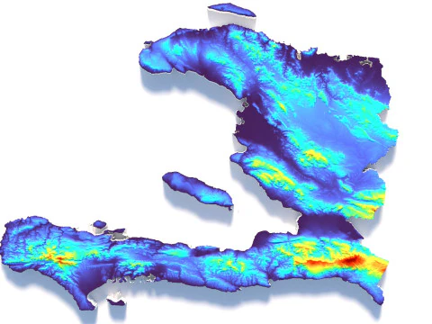 Haiti Ayiti Terrain Map 3D Model