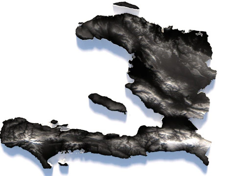 Haiti Ayiti Terrain Map 3D Model
