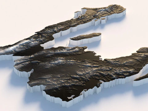 Haiti Ayiti Terrain Map 3D Model