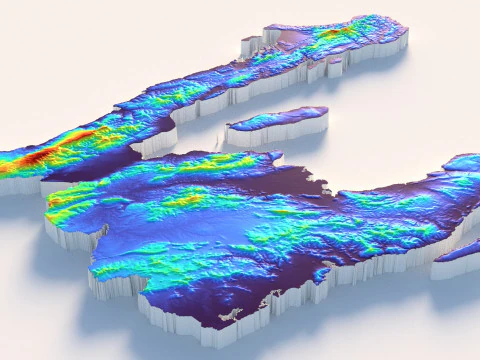 Haiti Ayiti Terrain Map 3D Model