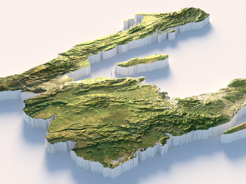 Haiti Ayiti Terrain Map Model 3D