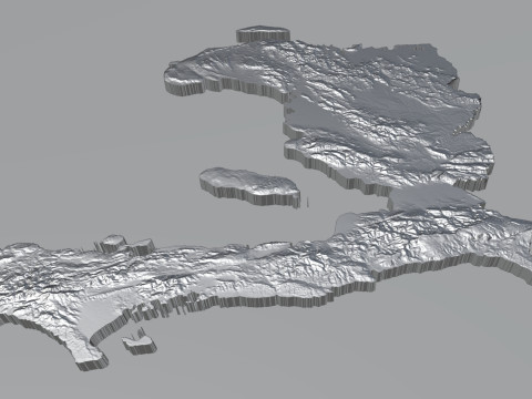 Haiti Ayiti Terrain Map Model 3D