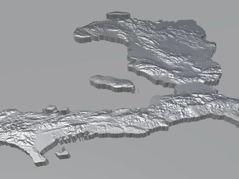 Haiti Ayiti Terrain Map 3D Model