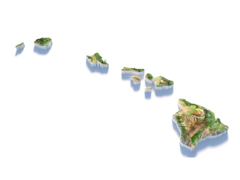 Hawaii Terrain Map Modèle 3D