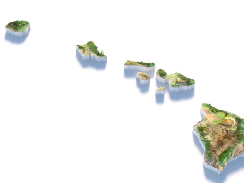 Hawaii Terrain Map Modèle 3D