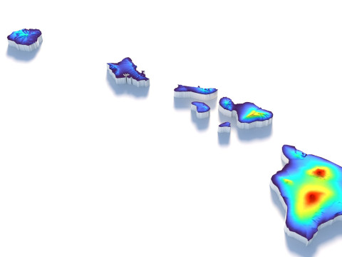 Hawaii Terrain Map Modèle 3D