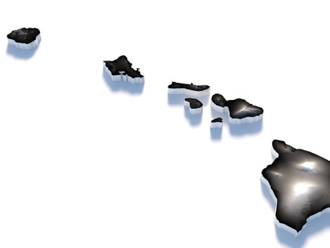 Hawaii Terrain Map Modèle 3D