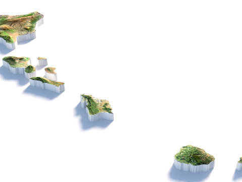 Hawaii Terrain Map Modèle 3D
