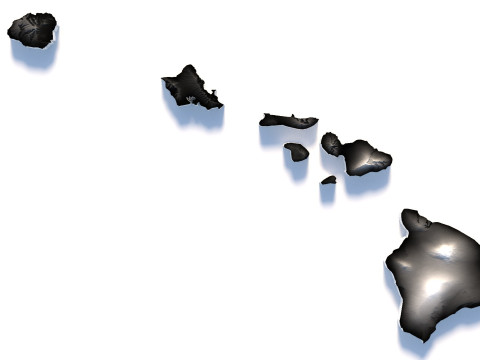 Hawaii Terrain Map Modèle 3D