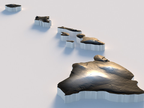 Hawaii Terrain Map Modèle 3D
